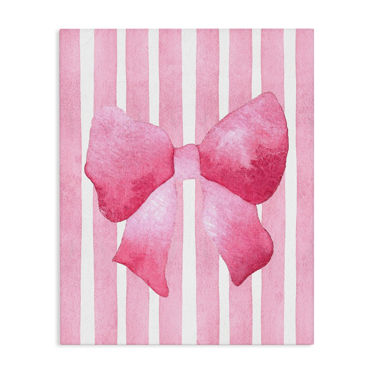Stupell Industries Chic Bow on Pink Stripes Canvas, design by Camila Juncos